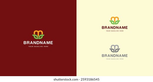 Logo design template with alphabet M. Letterform design or brand identity. Mark or symbol. Vector illustration for Brand identity or logo projects.