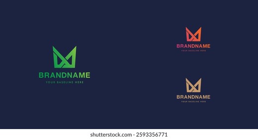 Logo design template with alphabet M. Letterform design or brand identity. Mark or symbol. Vector illustration for Brand identity or logo projects.