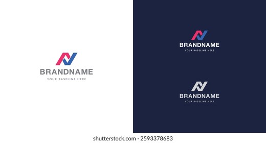 Logo design template with alphabet N. Letterform design or brand identity. Mark or symbol. Vector illustration for Brand identity or logo projects.