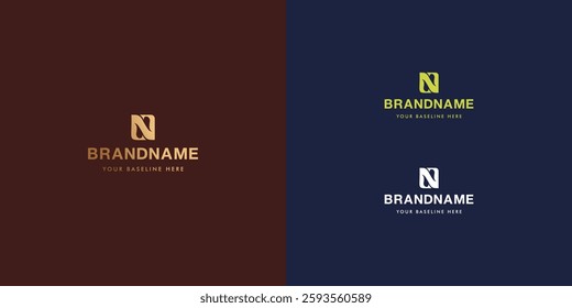 Logo design template with alphabet N. Letterform design or brand identity. Mark or symbol. Vector illustration for Brand identity or logo projects.
