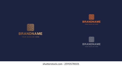 Logo design template with alphabet N. Letterform design or brand identity. Mark or symbol. Vector illustration for Brand identity or logo projects.