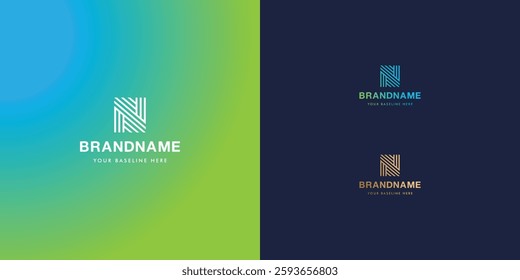 Logo design template with alphabet N. Letterform design or brand identity. Mark or symbol. Vector illustration for Brand identity or logo projects.