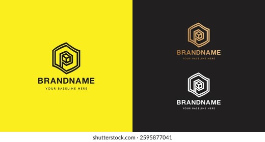 Logo design template with alphabet P. Letterform design or brand identity. Mark or symbol. Vector illustration for Brand identity or logo projects.