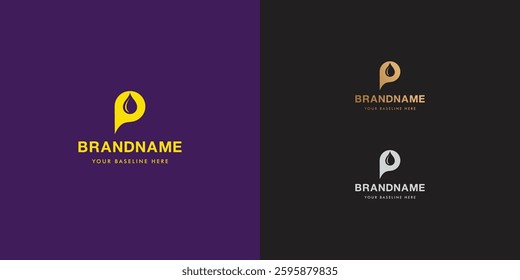 Logo design template with alphabet P. Letterform design or brand identity. Mark or symbol. Vector illustration for Brand identity or logo projects.