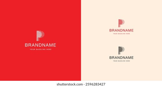 Logo design template with alphabet P. Letterform design or brand identity. Mark or symbol. Vector illustration for Brand identity or logo projects.