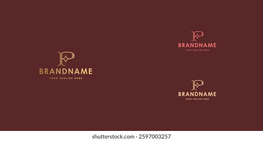 Logo design template with alphabet P. Letterform design or brand identity. Mark or symbol. Vector illustration for Brand identity or logo projects.