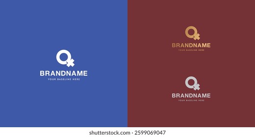 Logo design template with alphabet Q. Letterform design or brand identity. Mark or symbol. Vector illustration for Brand identity or logo projects.