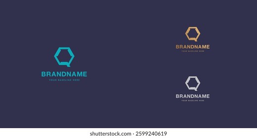Logo design template with alphabet Q. Letterform design or brand identity. Mark or symbol. Vector illustration for Brand identity or logo projects.