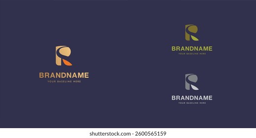 Logo design template with alphabet R. Letterform design or brand identity. Mark or symbol. Vector illustration for Brand identity or logo projects.