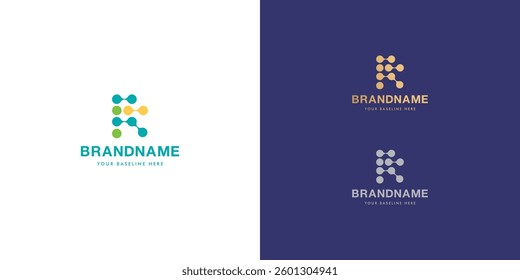 Logo design template with alphabet R. Letterform design or brand identity. Mark or symbol. Vector illustration for Brand identity or logo projects.