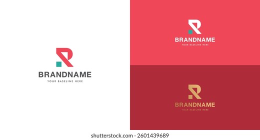 Logo design template with alphabet R. Letterform design or brand identity. Mark or symbol. Vector illustration for Brand identity or logo projects.