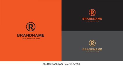 Logo design template with alphabet R. Letterform design or brand identity. Mark or symbol. Vector illustration for Brand identity or logo projects.