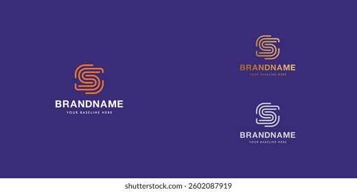 Logo design template with alphabet S. Letterform design or brand identity. Mark or symbol. Vector illustration for Brand identity or logo projects.