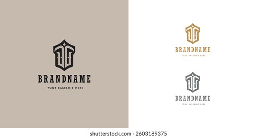 Logo design template with alphabet T. Letterform design or brand identity. Mark or symbol. Vector illustration for Brand identity or logo projects.