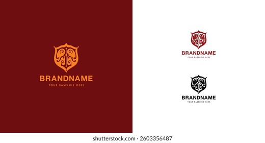 Logo design template with alphabet T. Letterform design or brand identity. Mark or symbol. Vector illustration for Brand identity or logo projects. Crest style design.