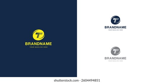 Logo design template with alphabet T. Letterform design or brand identity. Mark or symbol. Vector illustration for Brand identity or logo projects.