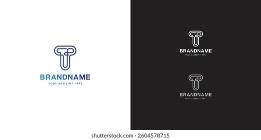 Logo design template with alphabet T. Letterform design or brand identity. Mark or symbol. Vector illustration for Brand identity or logo projects.