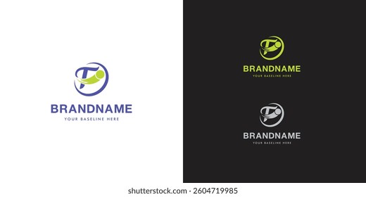 Logo design template with alphabet T. Letterform design or brand identity. Mark or symbol. Vector illustration for Brand identity or logo projects.