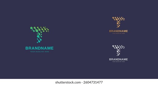 Logo design template with alphabet T. Letterform design or brand identity. Mark or symbol. Vector illustration for Brand identity or logo projects.