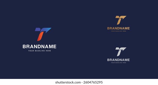 Logo design template with alphabet T. Letterform design or brand identity. Mark or symbol. Vector illustration for Brand identity or logo projects.