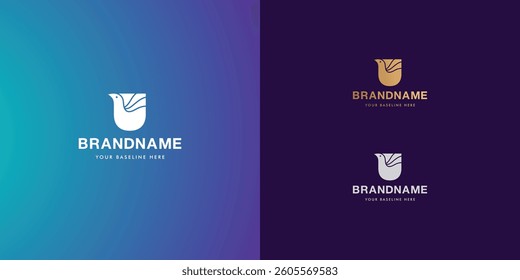 Logo design template with alphabet U. Letterform design or brand identity. Mark or symbol. Vector illustration for Brand identity or logo projects.