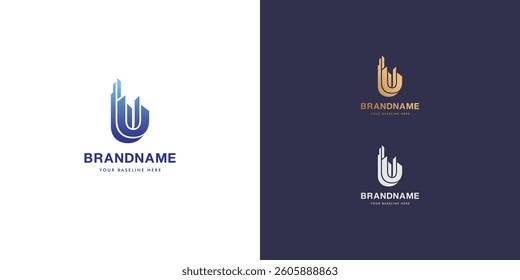 Logo design template with alphabet U. Letterform design or brand identity. Mark or symbol. Vector illustration for Brand identity or logo projects.
