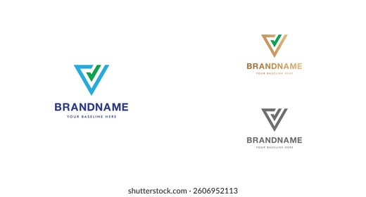 Logo design template with alphabet V. Letterform design or brand identity. Mark or symbol. Vector illustration for Brand identity or logo projects.