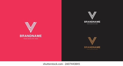Logo design template with alphabet V. Letterform design or brand identity. Mark or symbol. Vector illustration for Brand identity or logo projects.