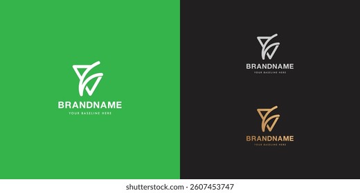 Logo design template with alphabet V. Letterform design or brand identity. Mark or symbol. Vector illustration for Brand identity or logo projects.