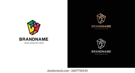 Logo design template with alphabet V. Letterform design or brand identity. Mark or symbol. Vector illustration for Brand identity or logo projects.