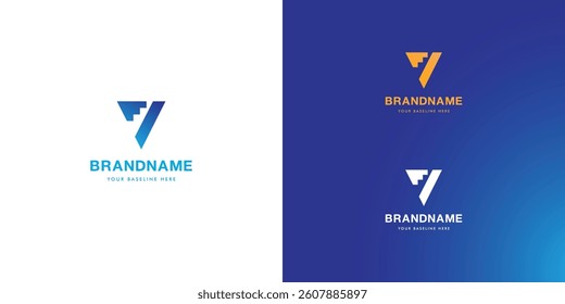 Logo design template with alphabet V. Letterform design or brand identity. Mark or symbol. Vector illustration for Brand identity or logo projects.