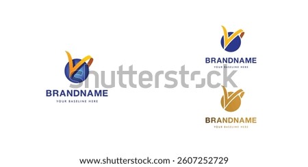 Logo design template with alphabet V. Letterform design or brand identity. Mark or symbol. Vector illustration for Brand identity or logo projects.