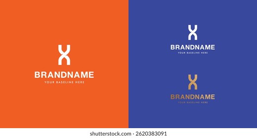 Plantilla de diseño de logotipo con alfabeto X. Diseño de forma de letra o identidad de marca. Marca o símbolo. Ilustración vectorial para proyectos de identidad de marca o logotipo.