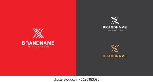 Modelo de design de logotipo com o alfabeto X. Design de letra ou identidade da marca. Marca ou símbolo. Ilustração vetorial para identidade da marca ou projetos de logotipo.