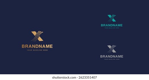 Modelo de design de logotipo com o alfabeto X. Design de letra ou identidade da marca. Marca ou símbolo. Ilustração vetorial para identidade da marca ou projetos de logotipo.