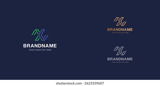 Plantilla de diseño de logotipo con alfabeto X. Diseño de forma de letra o identidad de marca. Marca o símbolo. Ilustración vectorial para proyectos de identidad de marca o logotipo.