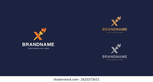 Modelo de design de logotipo com o alfabeto X. Design de letra ou identidade da marca. Marca ou símbolo. Ilustração vetorial para identidade da marca ou projetos de logotipo.