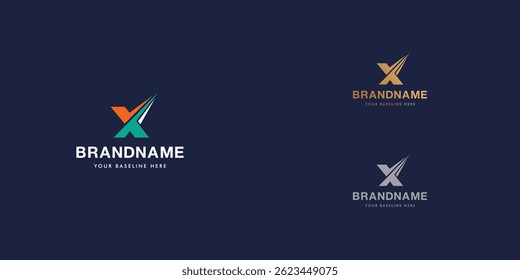 Logo design template with alphabet X. Letterform design or brand identity. Mark or symbol. Vector illustration for Brand identity or logo projects.