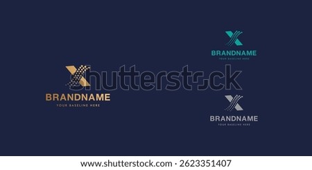 Logo design template with alphabet X. Letterform design or brand identity. Mark or symbol. Vector illustration for Brand identity or logo projects.