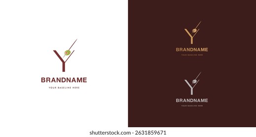 Logo design template with alphabet Y. Letterform design or brand identity. Mark or symbol. Vector illustration for Brand identity or logo projects.