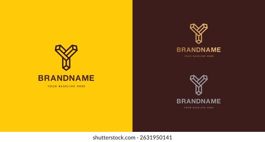 Logo design template with alphabet Y. Letterform design or brand identity. Mark or symbol. Vector illustration for Brand identity or logo projects.