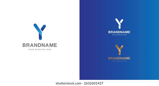 Plantilla de diseño de logotipo con alfabeto Y. Diseño de forma de letra o identidad de marca. Marca o símbolo. Ilustración vectorial para proyectos de identidad de marca o logotipo.