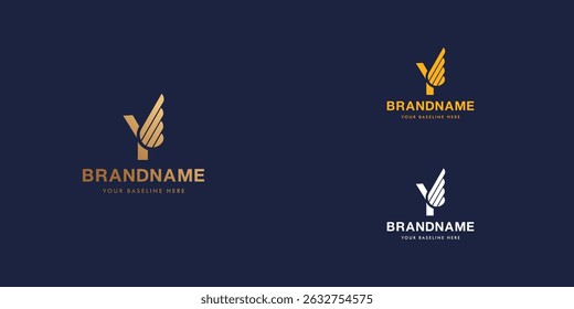 Logo design template with alphabet Y. Letterform design or brand identity. Mark or symbol. Vector illustration for Brand identity or logo projects.