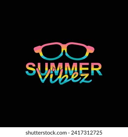 Logo design template art illustration "Summer vibes" or vector art illustration logo