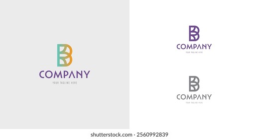 Logo design template with B alphabet. Letterform design. Mark or design template. Vector illustration.