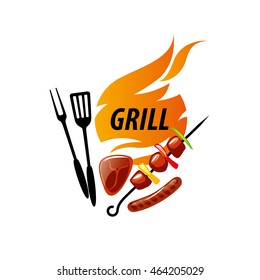 logo design template for a barbecue. Vector illustration