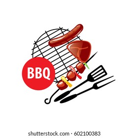 logo design template for a barbecue. Vector illustration