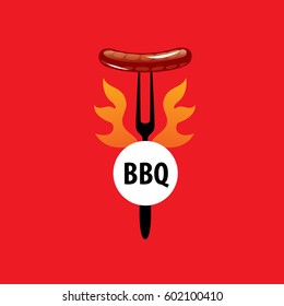 logo design template for a barbecue. Vector illustration