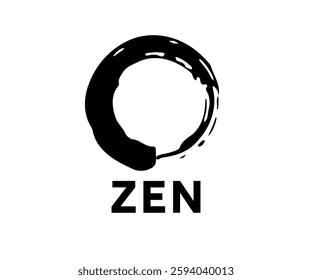 Logo design template, beautiful zen in a circle