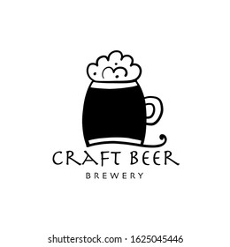 Logo design template for beer house, bar, pub, brewing company, brewery, tavern, taproom, alehouse, beerhouse dramshop restaurant Vector illustration